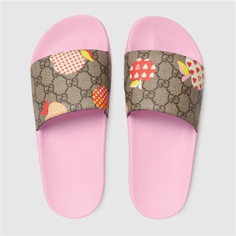 women's gucci les pommes sandal|Women's Gucci Les Pommes slide sandal.